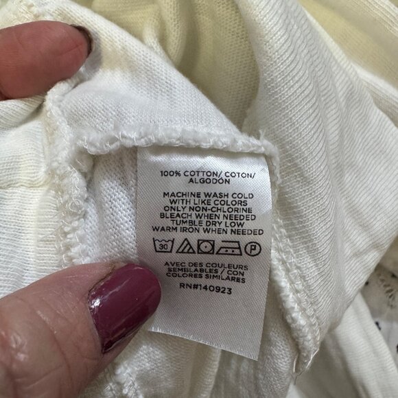 Loft Womens White Textured Long Sleeve Cotton Top Size S - Picture 5 of 5